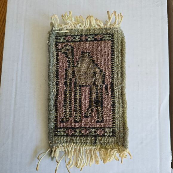 Hand Woven Camel Rug for Dollhouse Small 4 x 7" - Picture 4 of 10